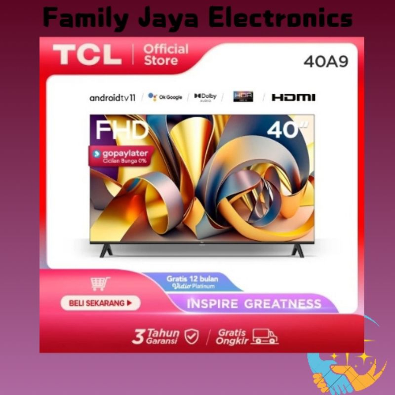 tcl40in android tv smart tv 40inchi tcl