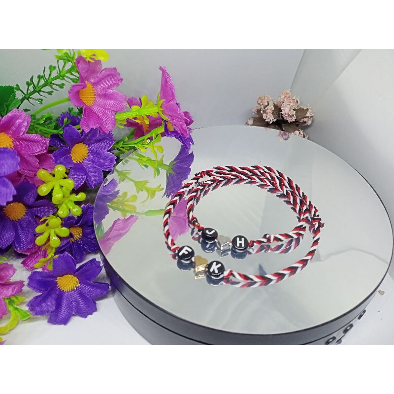 gelang tridatu inisial couple / Gelang tridatu inisial / Gelang Tridatu  asli Bali /Gelang tridatu o