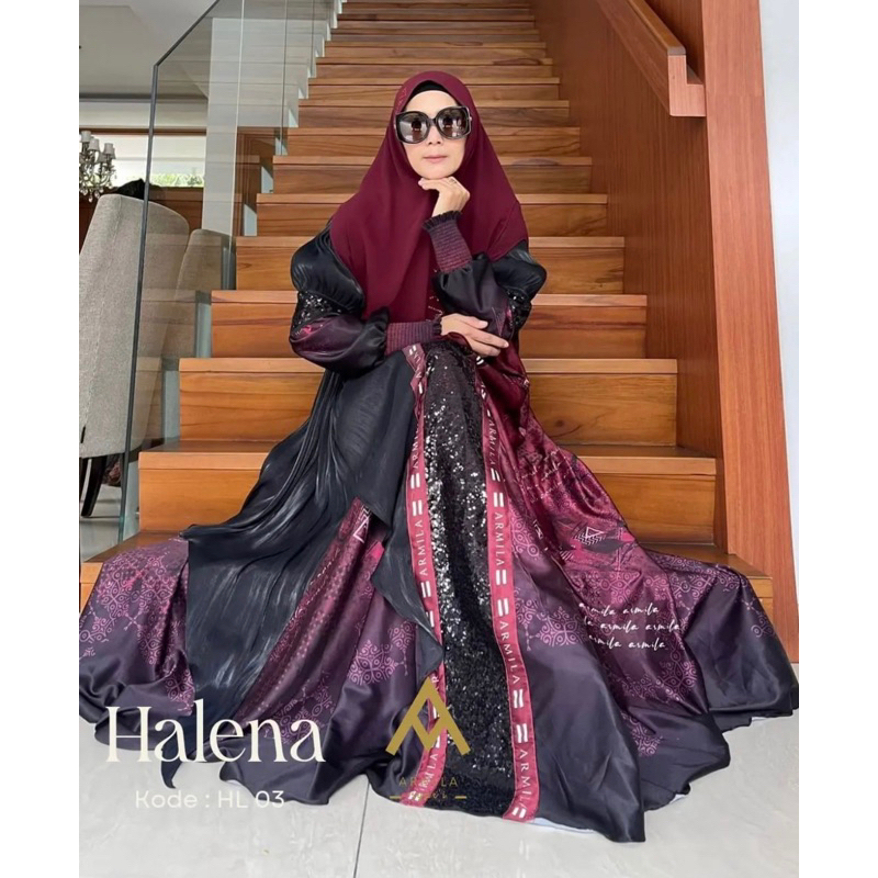 Gamis armila set seri halena set khimar brand armila syari set