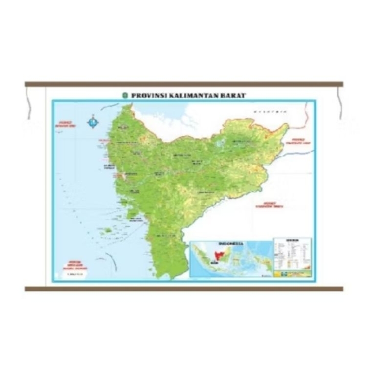 

peta gantung Kalbar (Kalimantan Barat)100x70cm