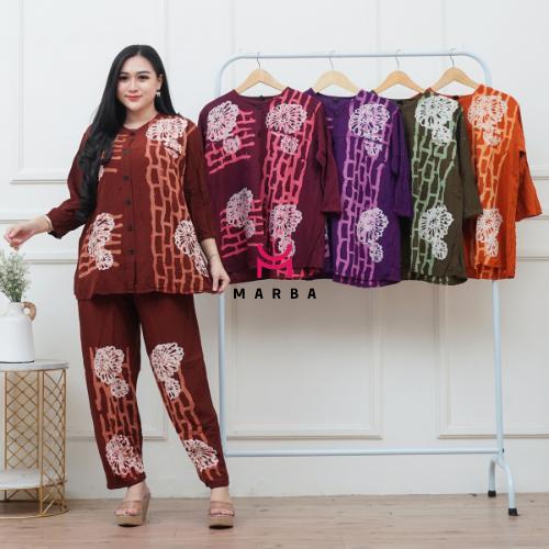 Marba batik One set Rayon Setelan CP Lengan Pendek - Setelan Pajamas