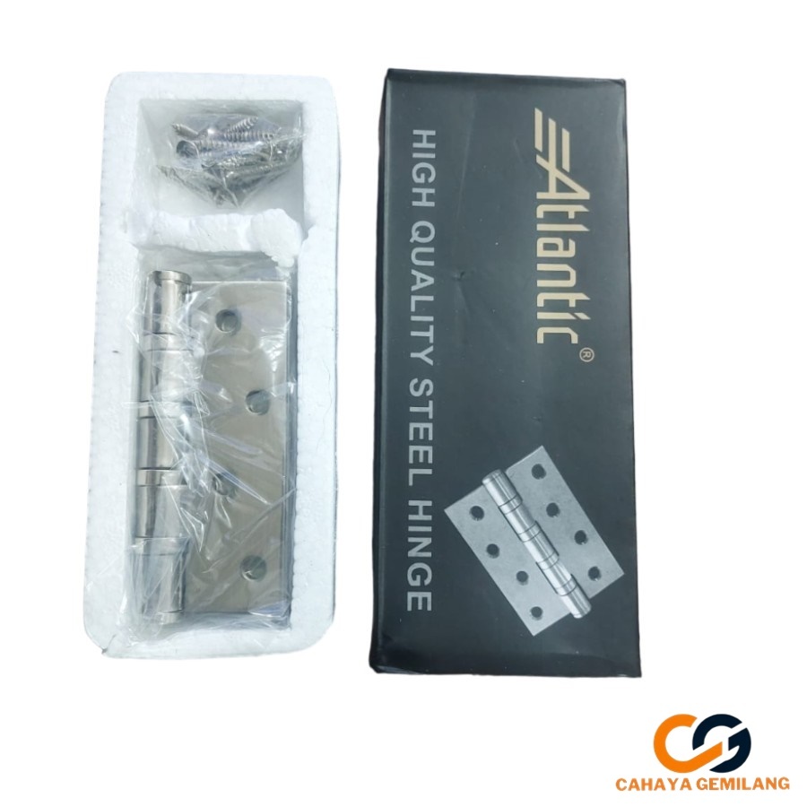 ATLANTIC Engsel Bearing Tebal 4 Inch Stainles Steel Silver Putih Engsel Pintu Jendela CGP