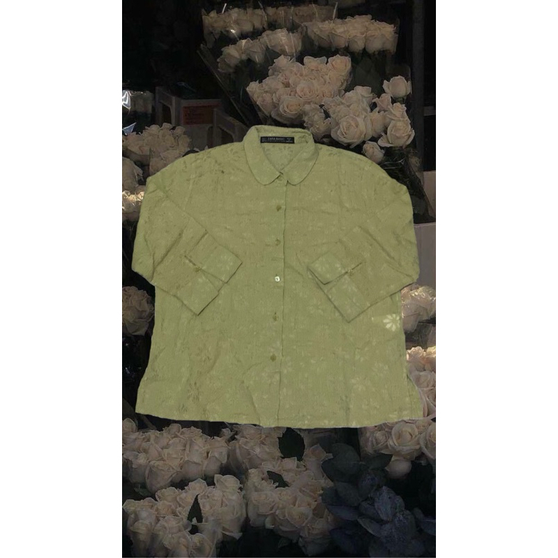 (negotiable) Zara katbol sage green shirt