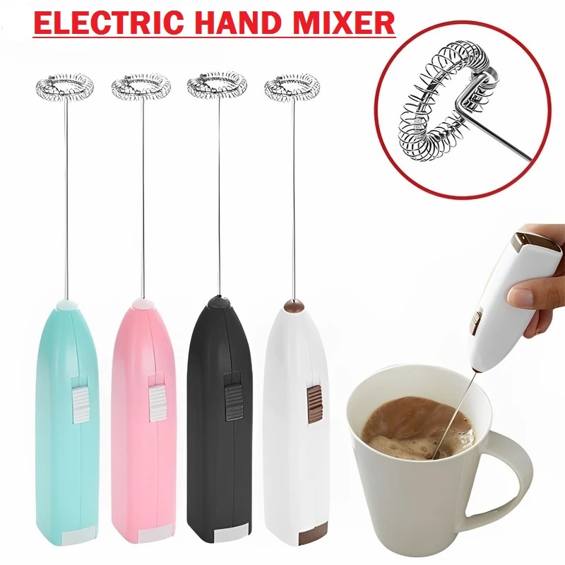 Elektrik Hand Mixer Pengocok Telur Adonan Tangan Praktis Mini Dengan Baterai