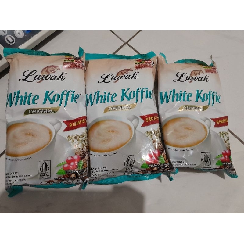 

KOPI LUWAK WHITE COFFEE 1 RENCENG 9+1 180gr