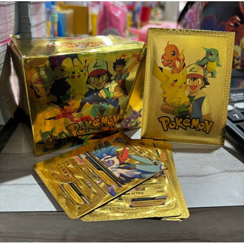 KARTU POKEMON EMAS ISI 10 FOIL EMAS GOLD CARD ULTRA CHARIZARD ENGLISH VERSION MAINAN KARTU POKEMON L