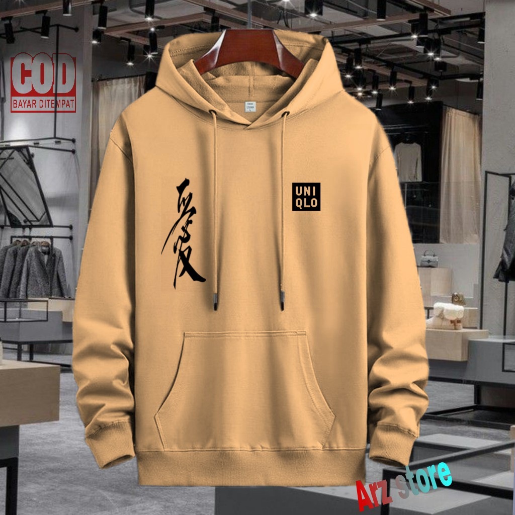 Terlaris  Free Hoodie Text Hitam TT Jepang Uniqlo Kirka  Sweater Distro Terbaru Jaket Termurah Pria 