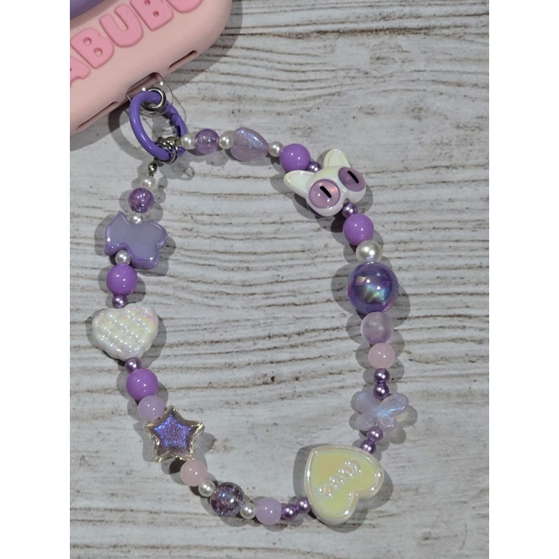 Phone Strap Purple Cat