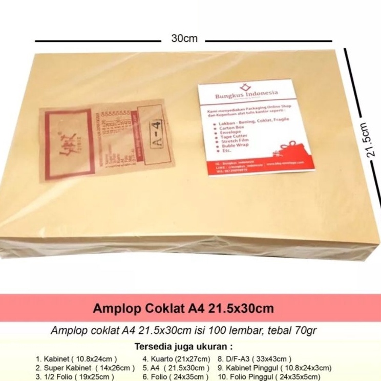 

BKNFQ7744 Amplop Coklat A4 Garan 1 pcs