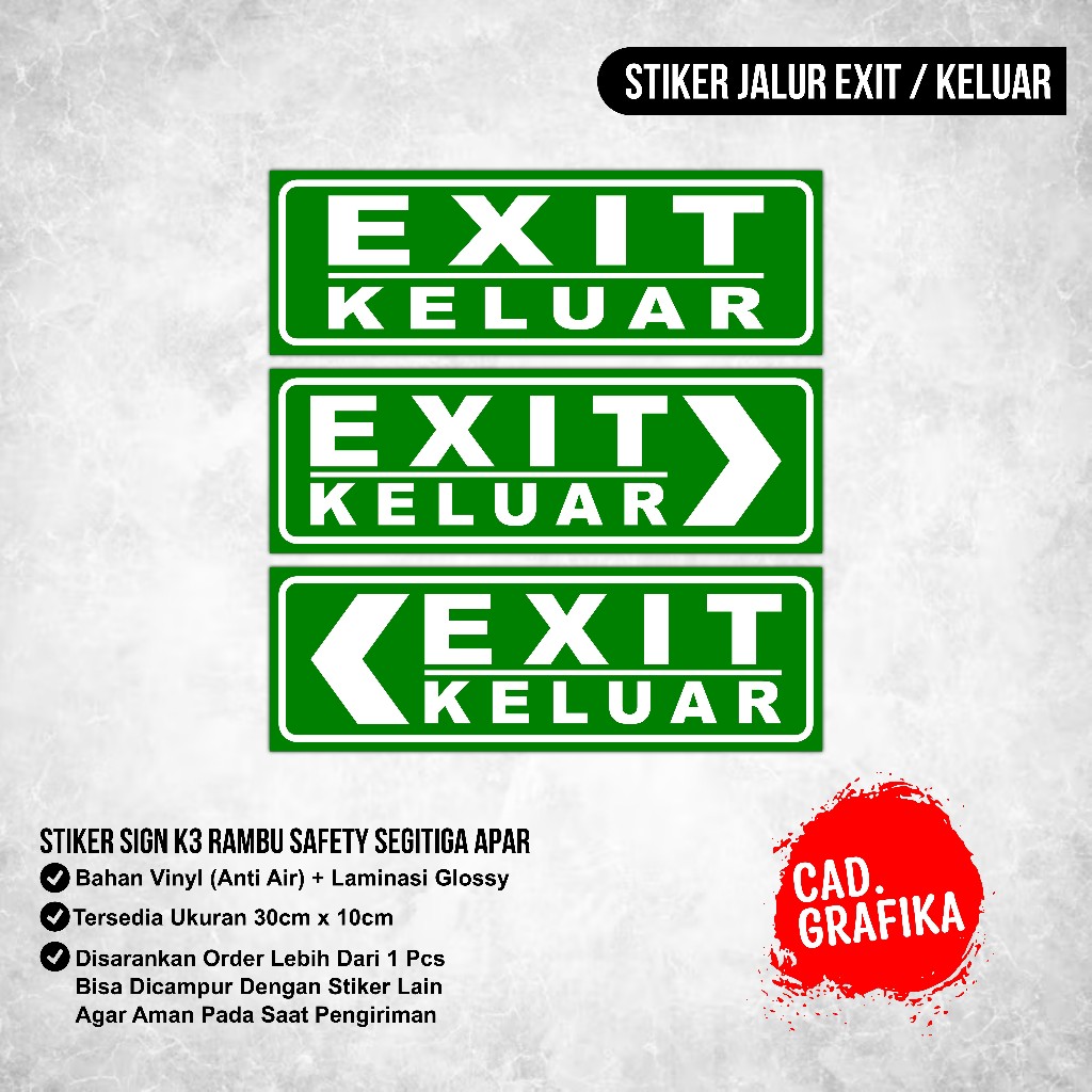

Stiker Jalur Evakuasi Exit Sign