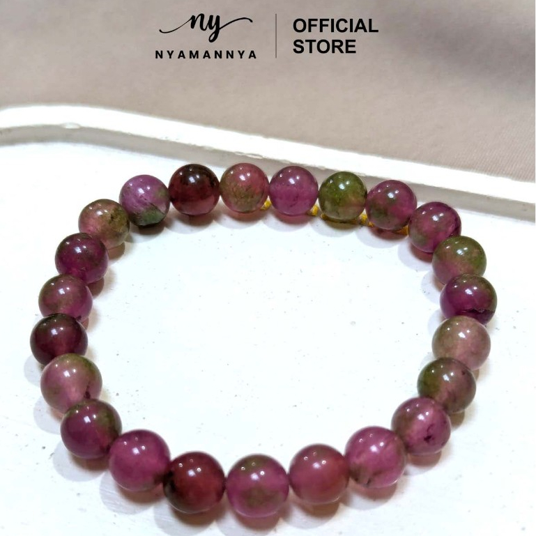Nyamannya - Gelang Batu Alam Pink Tourmaline