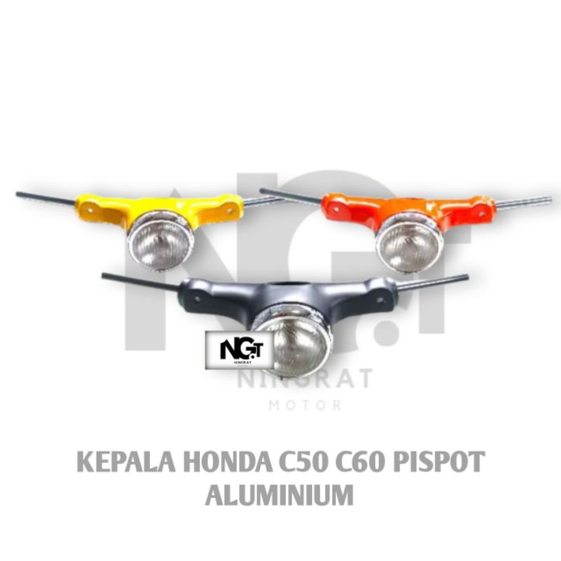 KEPALA BATOK HONDA C50 C60 PISPOT ALUMINIUM SET LAMPU