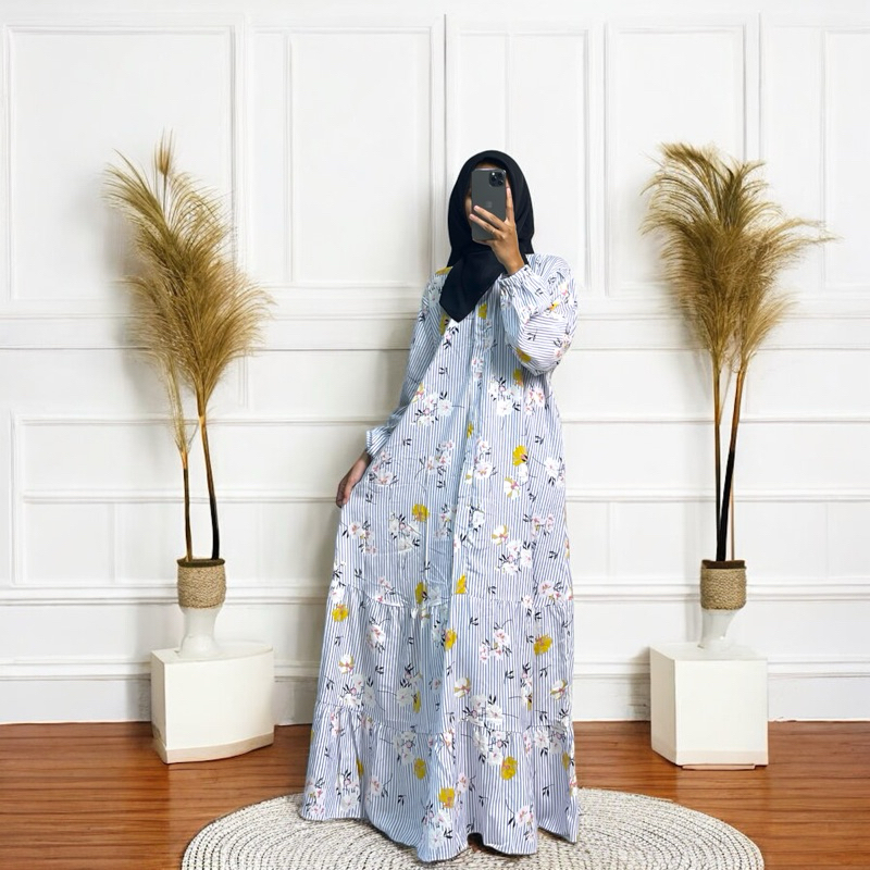 gamis rayon viscose gamis busui gamis bunga Wanita Motif Pesta Mewah mjb grosir kudus