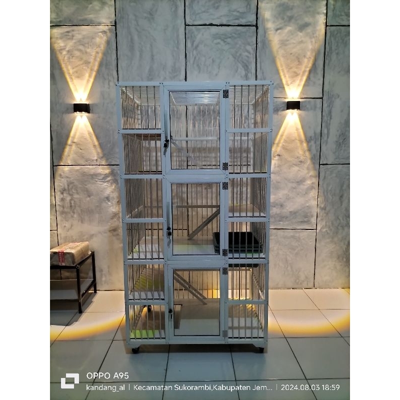Kandang kucing alumunium tingkat 3