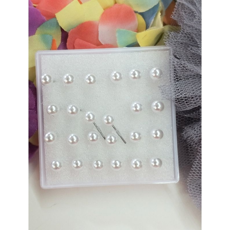 12pasang Anting mutiara mini//giwang mutiara//grosir//lusinan
