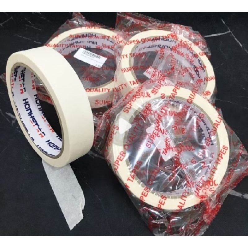 

MASKING TAPE/ ISOLASI KERTAS HONHSTAR UKURAN 24MM/ 48MM