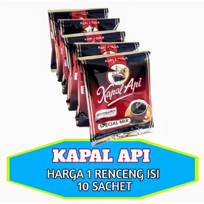 

Kopi kapal Api Spesial Mix. 60grm Harga 10 sachet, 1Renceng