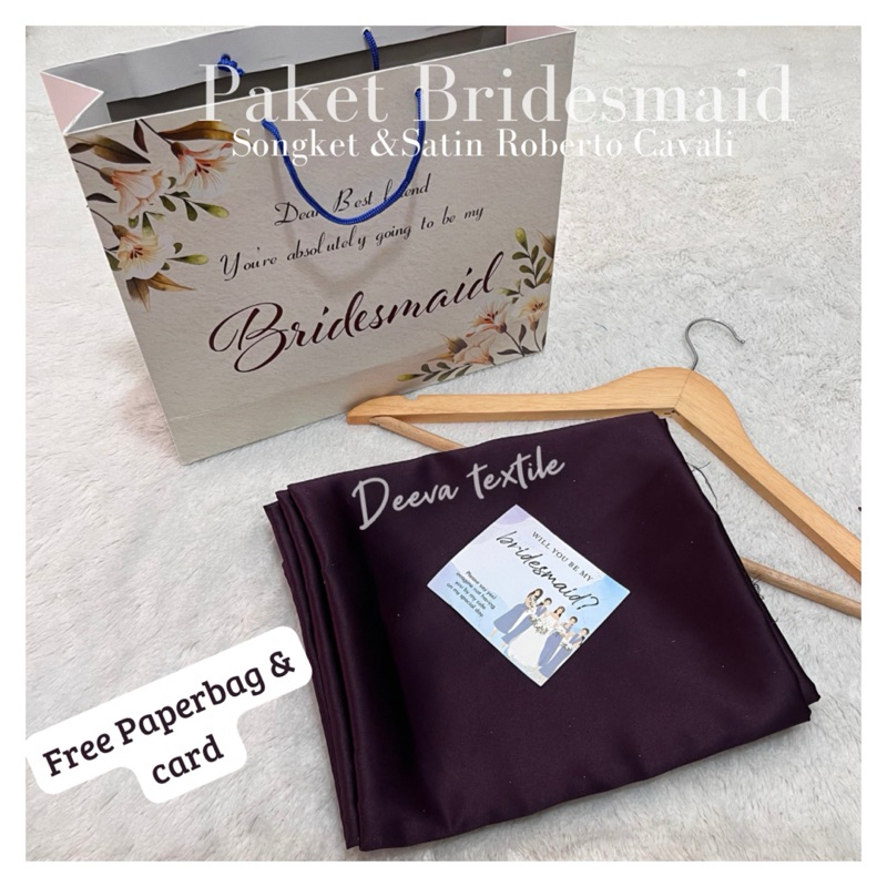 (FREE PAPERBAG) Set/ Paket Kain Bridesmaid Satin /seragam bridesmaid