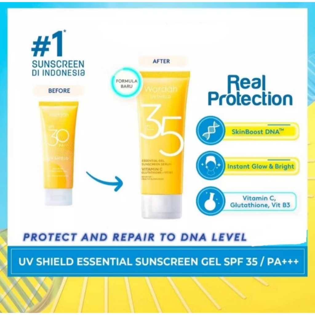 WARDAH UV SHIELD ESSENTIAL SUNSCREEN WARDAH SUNBLOCK WAJAH GEL SPF 35