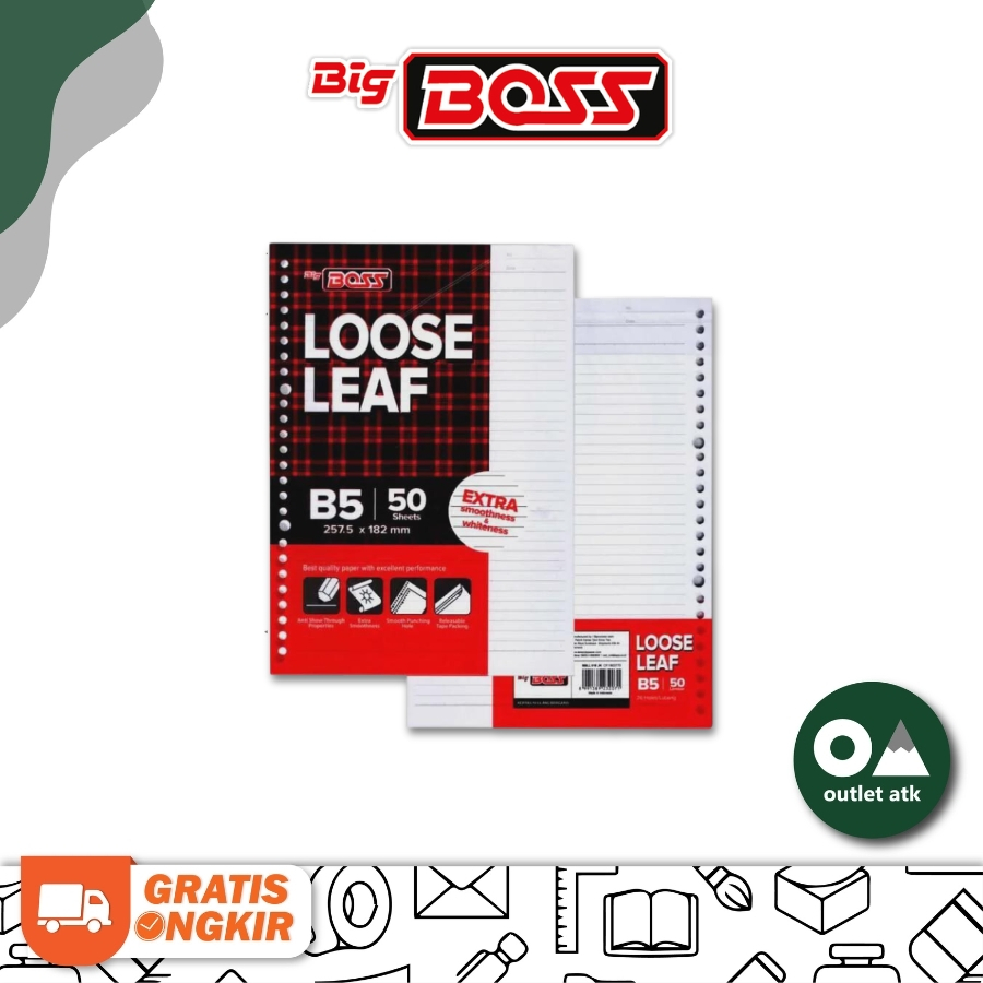 

Loose Leaf Bergaris B5 / Isi Kertas File Binder SIDU Big Boss isi 50