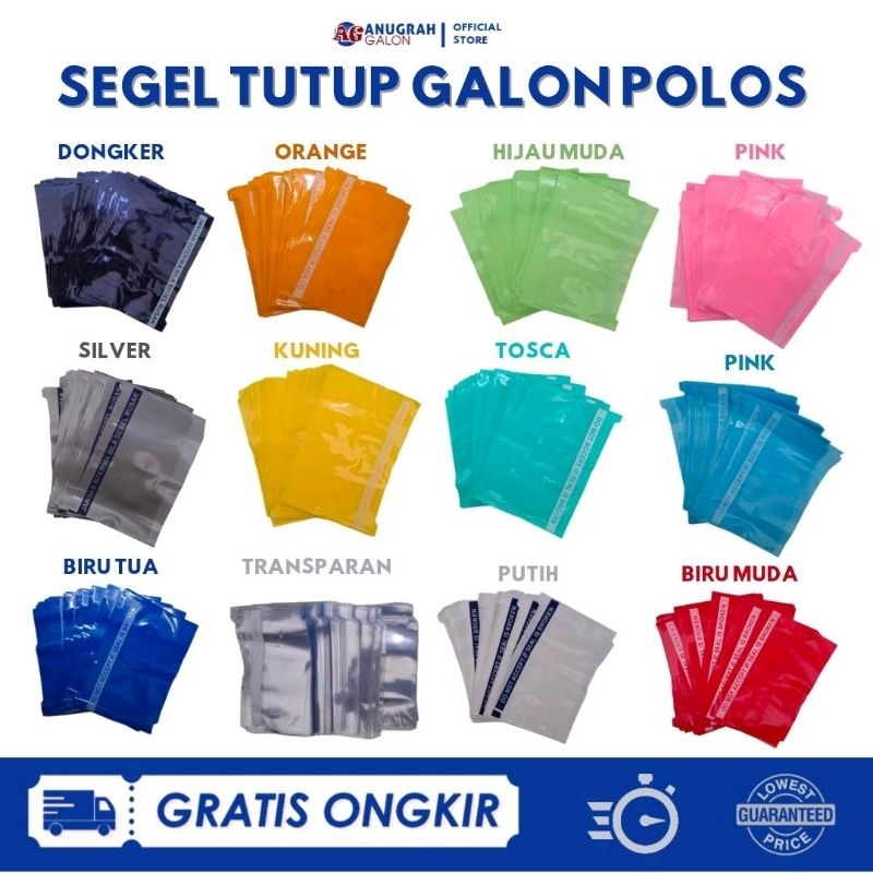 Segel Plastik Tutup Galon Polos Berwarna/Segel Galon Depot Air Minum