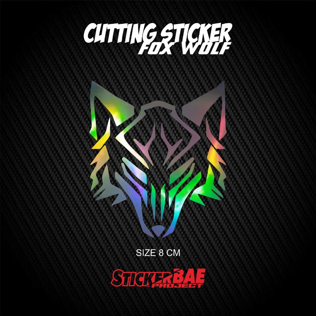 stiker motor~ stiker fox wolf stiker cutting bisa ditempel di helm
