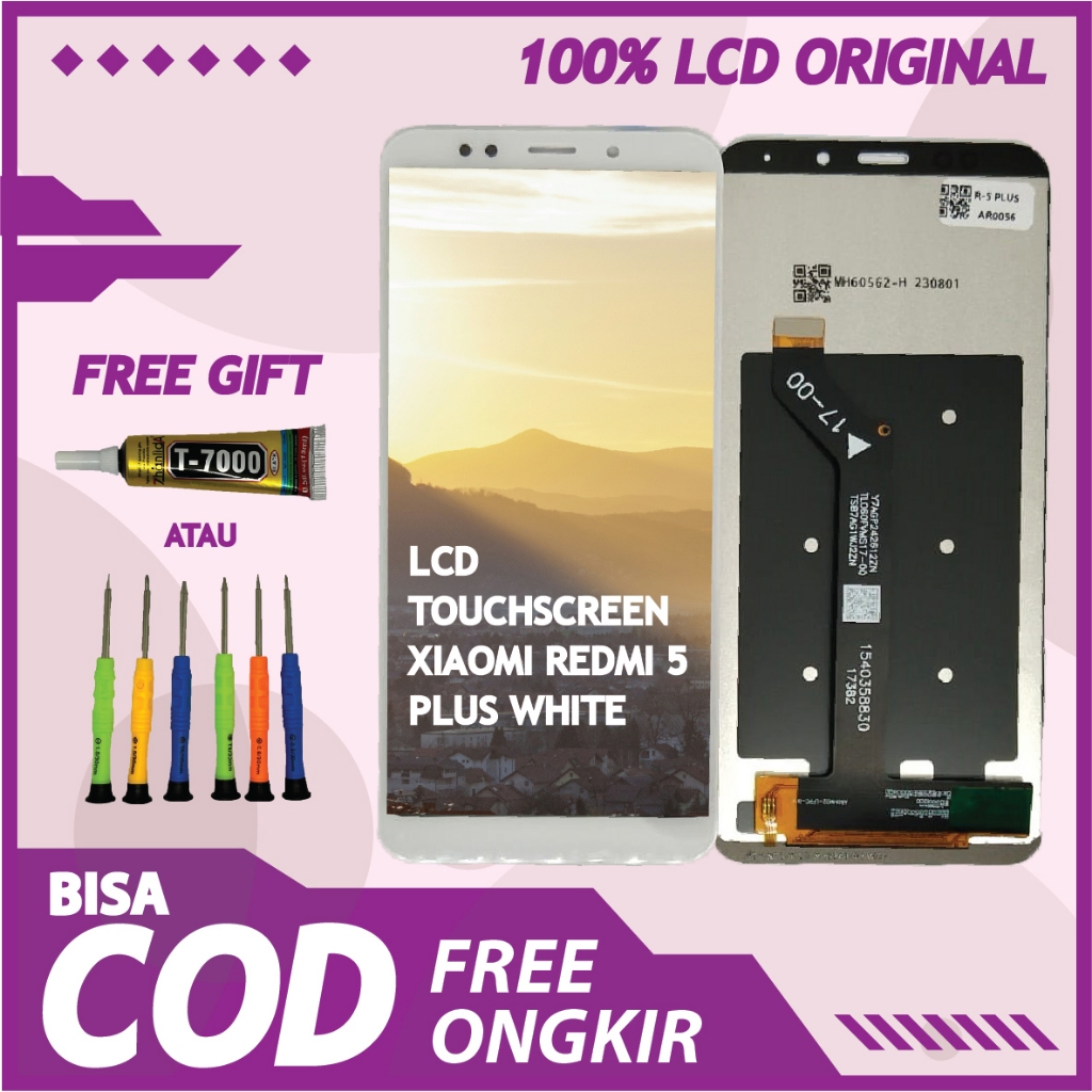 【ORIGINAL 100%】LCD TOUCHSCREEN XIAOMI REDMI 5 PLUS WHITE  FULLSET TOUCHSCREEN / ORIGINAL100%