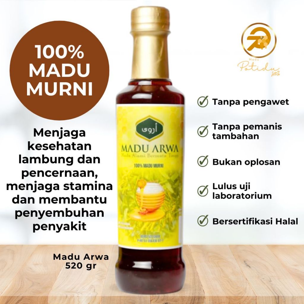 

Madu Murni Asli Madu Arwa Akasia 100% Murni Pure Natural Honey Minuman Kesehatan - 520 gr