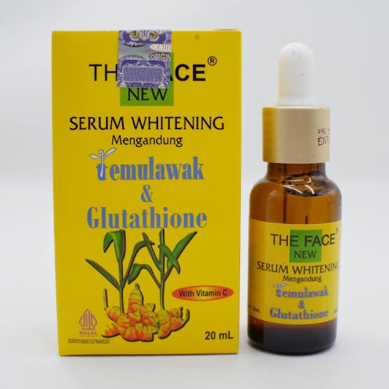 THE FACE Temulawak Whitening Serum with Glutathione 20ml - Serum Perawatan Kulit Wajah