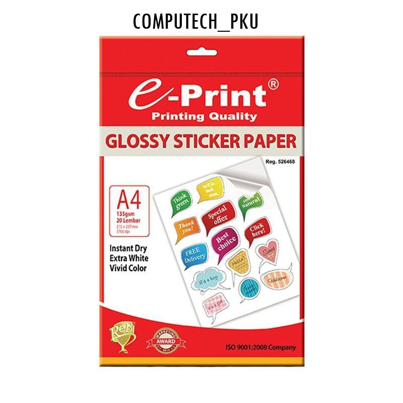 

E-PRINT Sticker Glossy Paper A4 135gsm