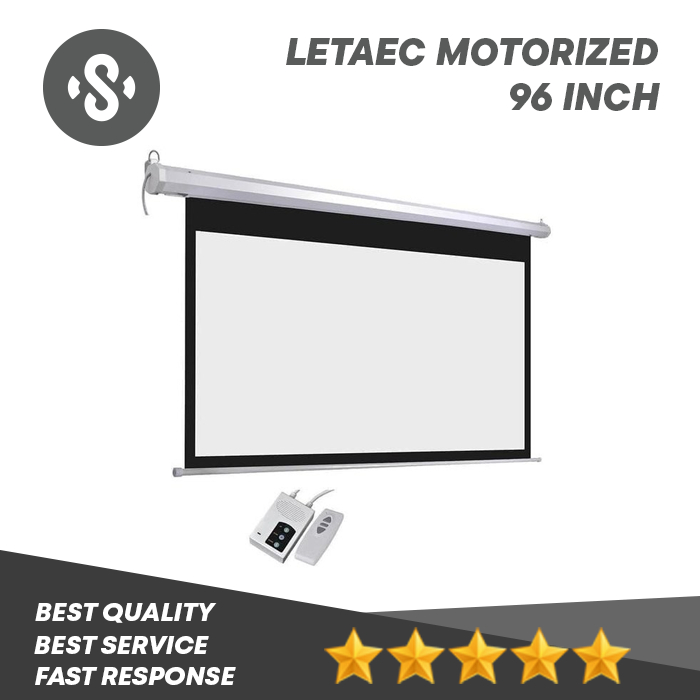 LAYAR PROYEKTOR / SCREEN PROJECTOR MOTORIZED LETAEC 96INCH