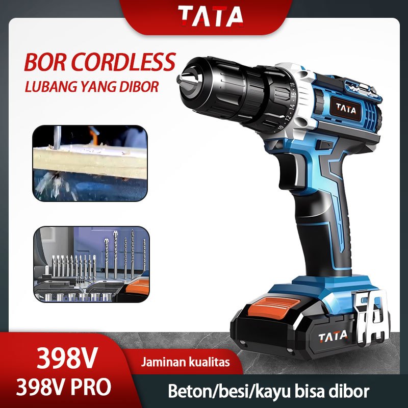 【COD】⚠️ ⚠️ TATA  Ready stock   Mesin Bor Listrik Lithium Tanpa Sikat, Bor Listrik 10Mm, Bor Listrik 