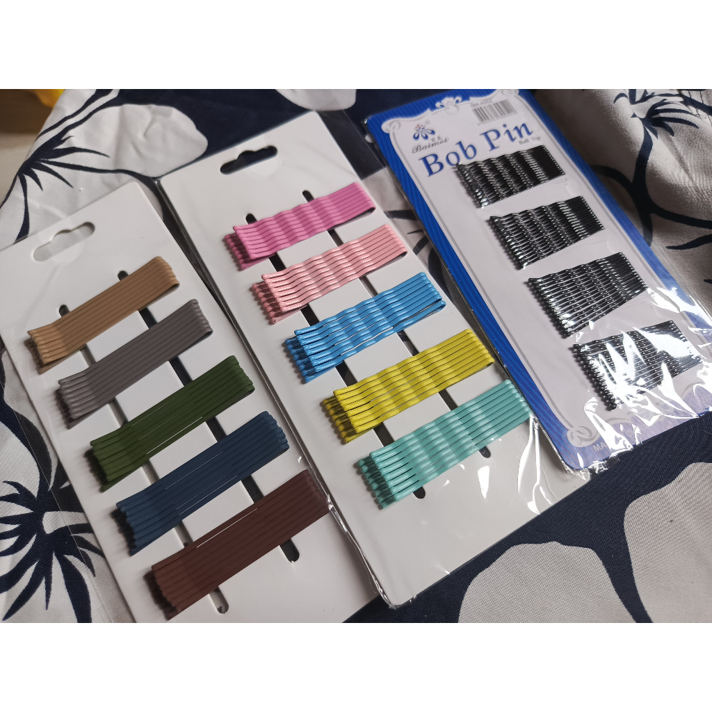 36 / 60PCS - JEPIT LIDI KOREA / JEPITAN RAMBUT LIDI / PIN RAMBUT HITAM WARNA WARNI