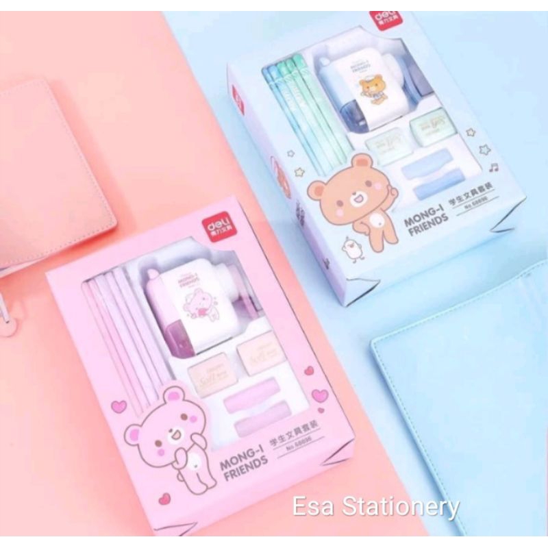 

Deli Stationery set 4 in 1 rautan pensil 12pcs pensil 2 penghapus dan 2 Penutup pena 68896