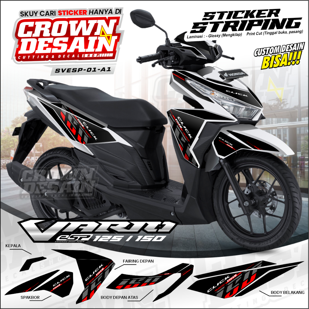 Stiker Striping Semifull Vario 150/125 ESP 2015 - Striping Vario 150 ESP Click 125 - Sticker Motor -