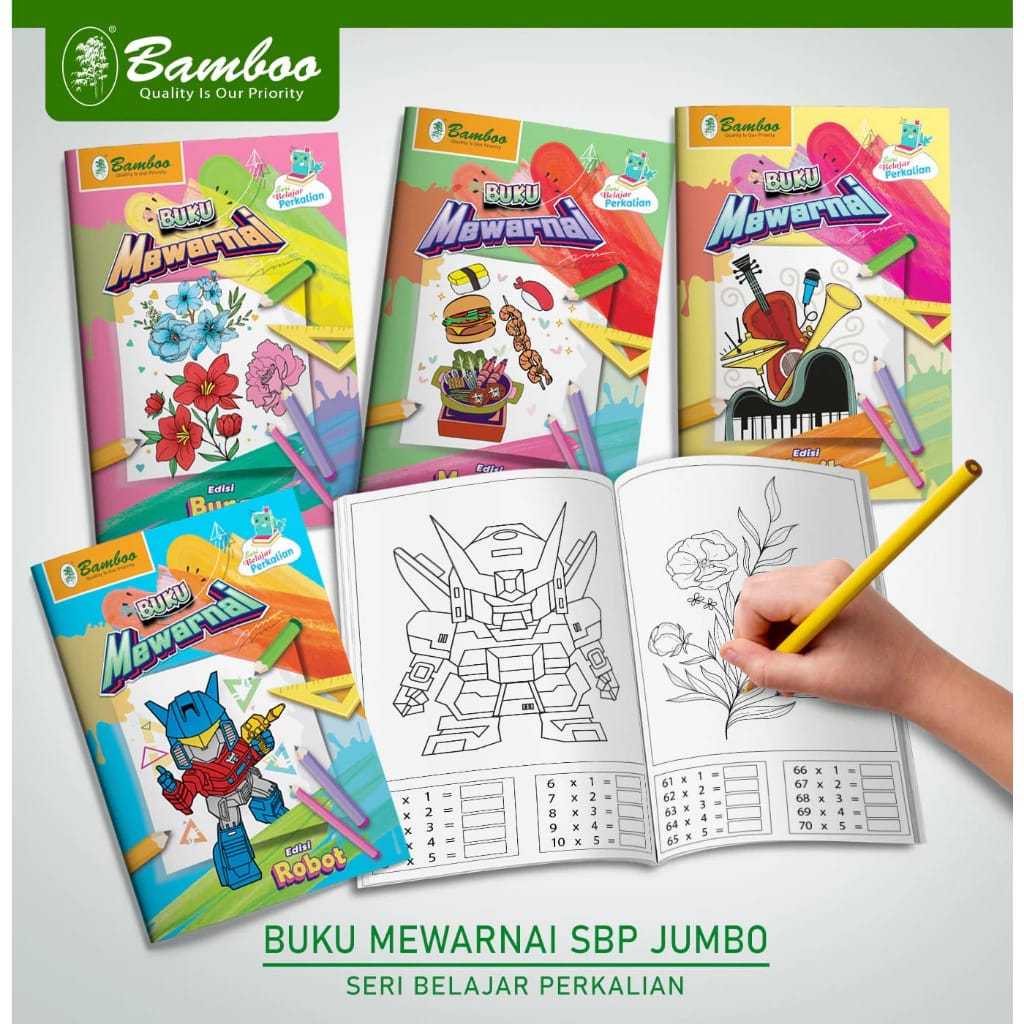 

V2_Buku Seri Belajar Perkalian / Bamboo coloring Book SBP/Buku Edukasi anak murah
