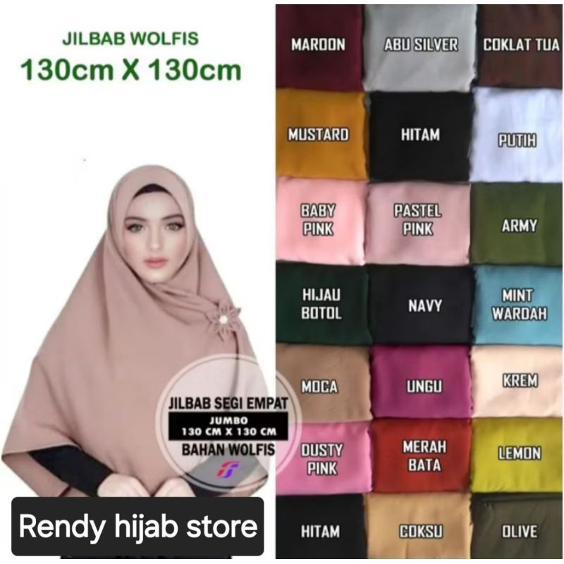 HIJAB SEGI EMPAT WOLFIS SHAR'I/JILBAB SEGI EMPAT JUMBO