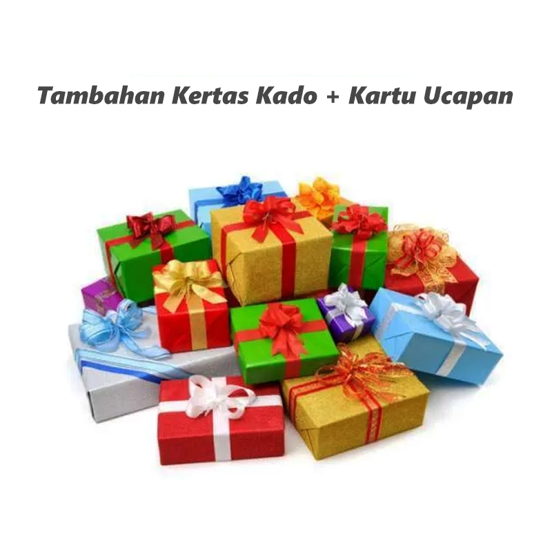

Tambahan kertas kado + kartu ucapan