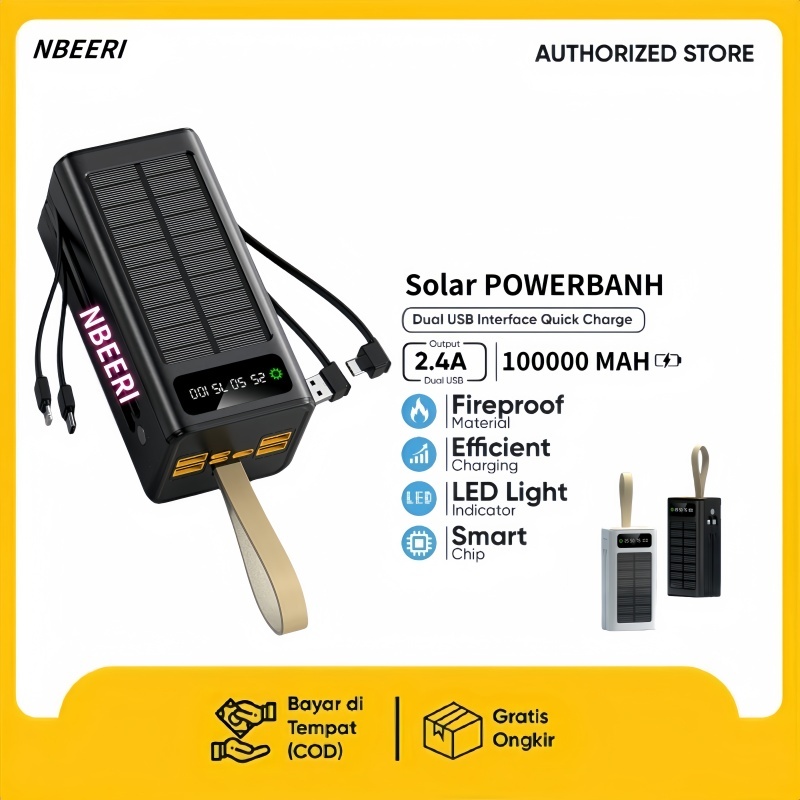 Solar Power Bank Robot 100000mah Original 100% Fast Charging 22.5W PD20W 4 USB Ports Powerbank Power