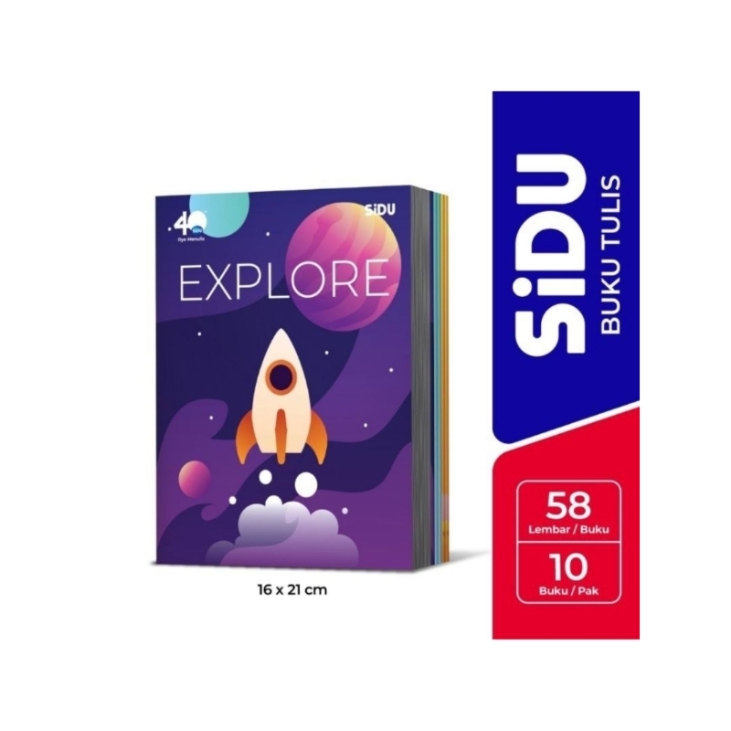 

BUKU TULIS SIDU ( SINAR DUNIA ) 58 LEMBAR 1 PAK 10 PCS