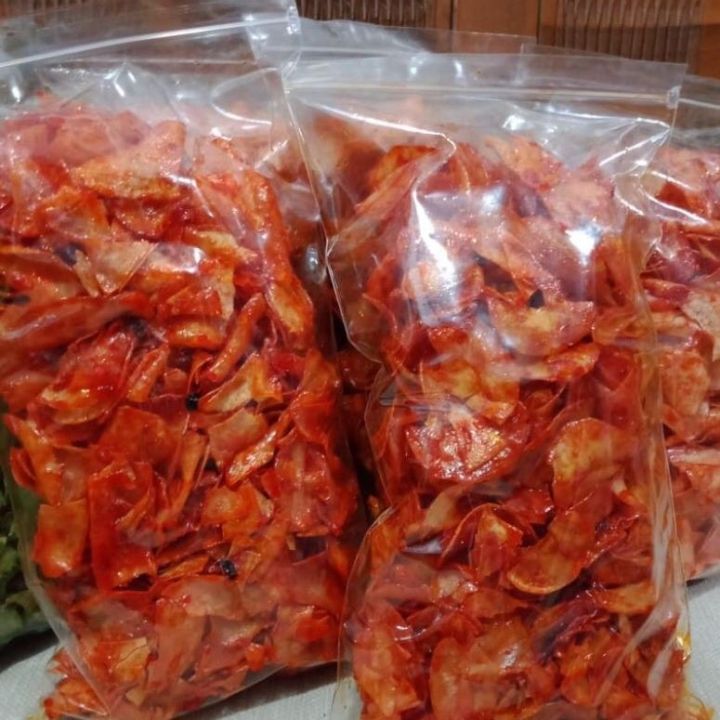 

Keripik kripik Singkong Pohong Balado sanjay pedas manis padang 300gr