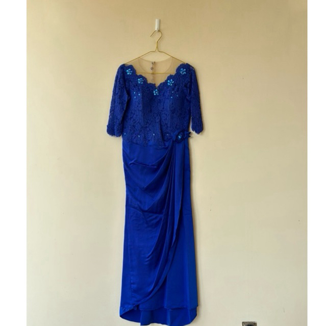 PRELOVED Dress Brokat Kondangan Longdres party gown / dress pesta / Baju pesta / bridesmaid gown / g
