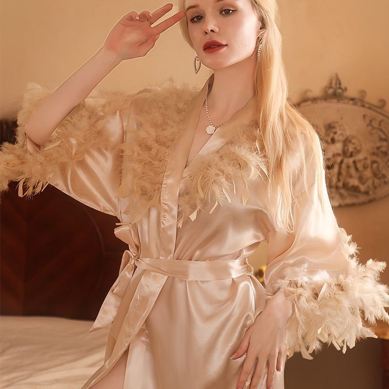 Baju Tidur Wanita Bulu Kimono Jubah Mandi