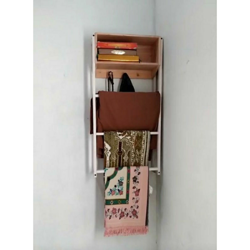 rak mukena rak tempat sajadah rak buku rak dinding tempel
