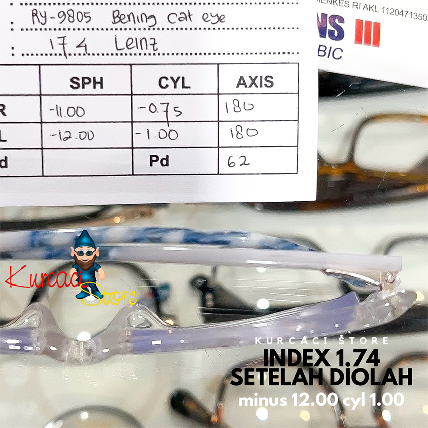 Lensa Kacamata Minus Tinggi Pertipis  Hi-Index 1.74  Leinz High Quality Original dan Garansi (10)