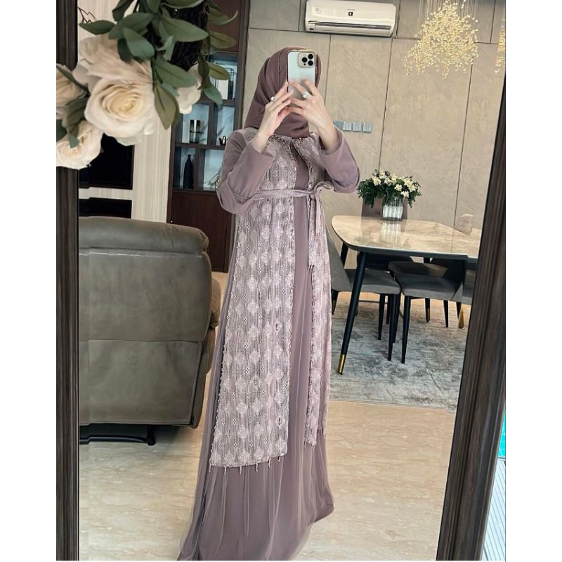 ( Defect ) Sale KLARISHA DRESS PURPLE ORIGINAL by KALEELA  / DRESS KLARISHA PURPLE ORI KALEELA  /  G