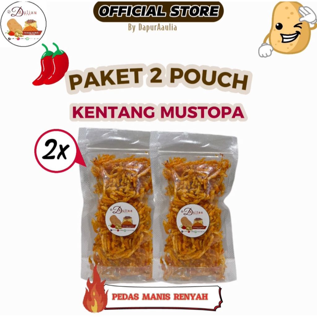 

[Paket beli 2] Kentang mustofa kemasan pouch kecil mustofa kering pedas manis kualitas premium