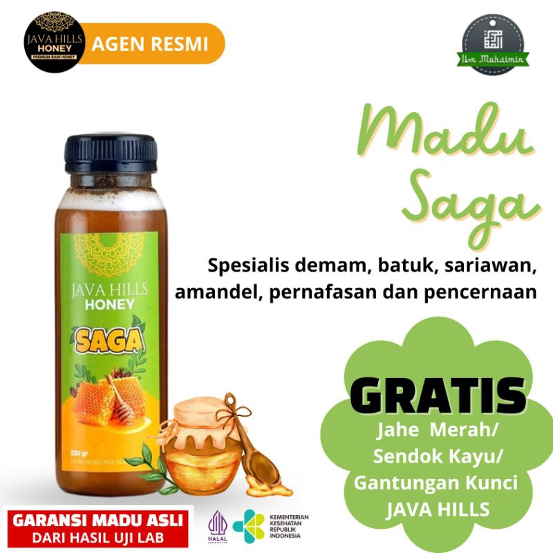 

java hills honey madu saga untuk demam batuk pilek 320gr - javahills honey madu saga flu batuk daya tahan tubuh