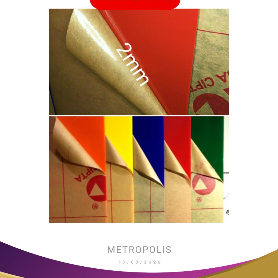 

NIKMATI KEMUDAHAN BELANJA ONLINE Acrylic lembaran A2 potongan warna solid 2mm 42x 6 cm