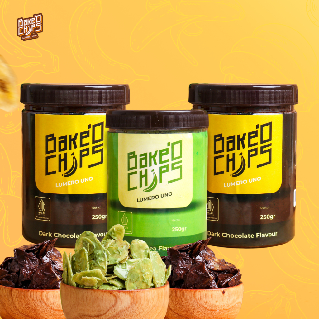 

Bundling Hemat 2 Dark chocolate Flavour & 1 Greentea keripik pisang lumer coklat cemilan janan viral
